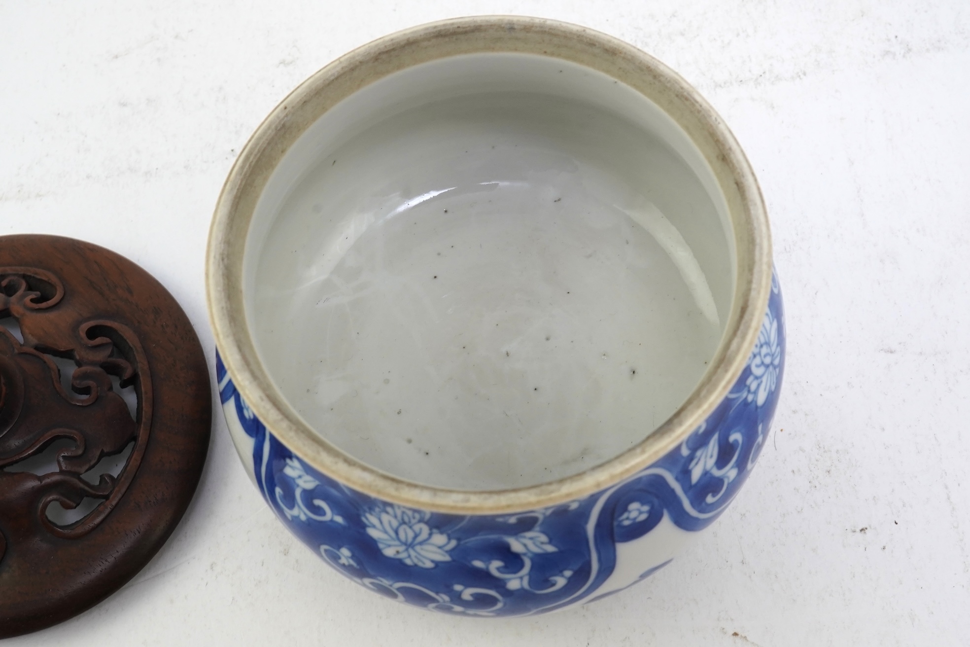 A Chinese blue and white baluster censer, Kangxi period